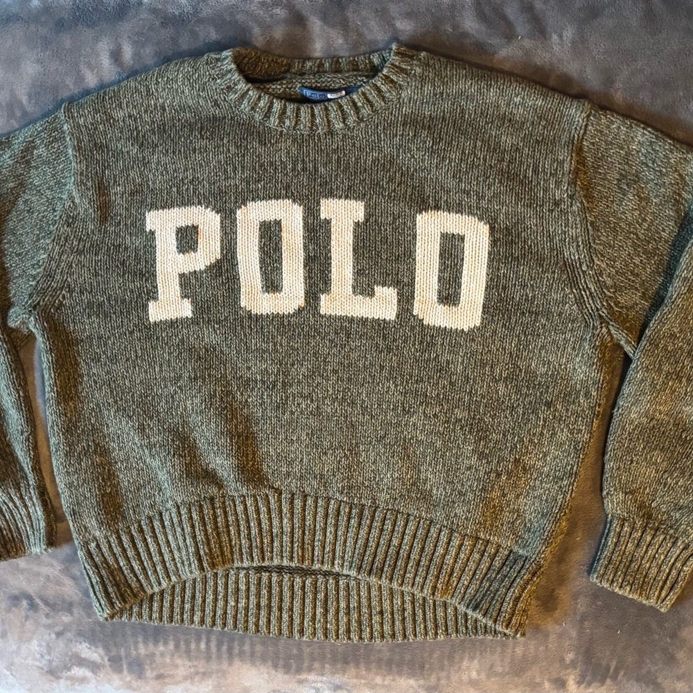 Polo Ralph Lauren Logo Green Knit Sweaters - Picture 2 of 6